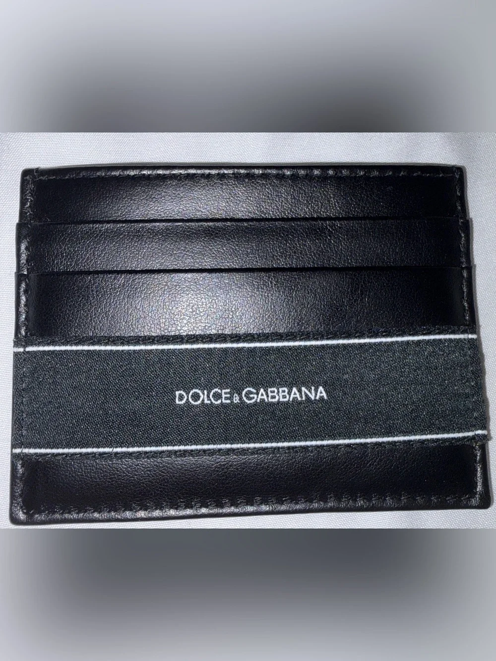 Dolce & Gabbana Black Leather Slim Card Holder with Logo